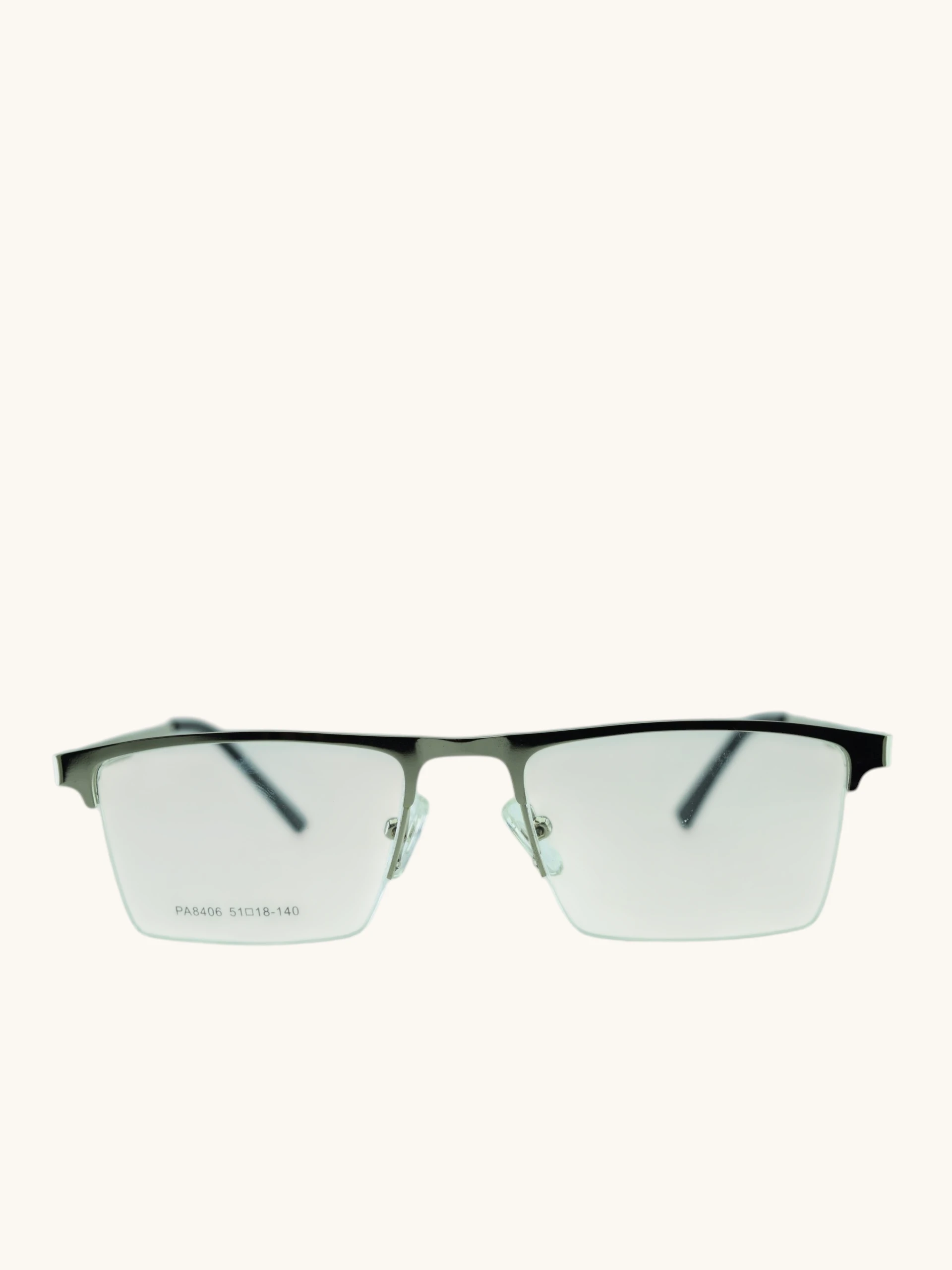 Anteojos de Metal Plata livianos para lentes recetados | 8406Pl