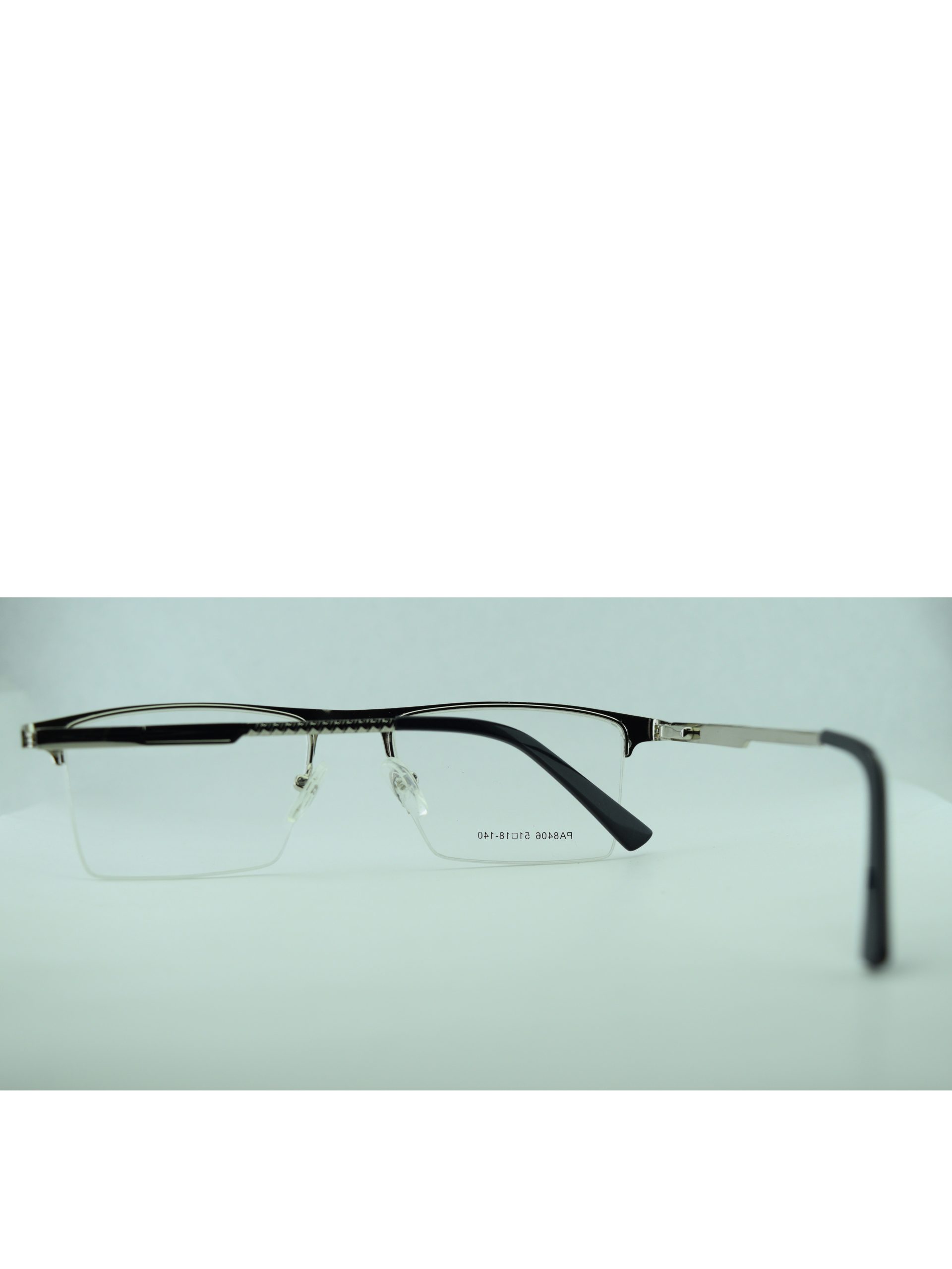 Anteojos de Metal Plata livianos para lentes recetados | 8406Pl