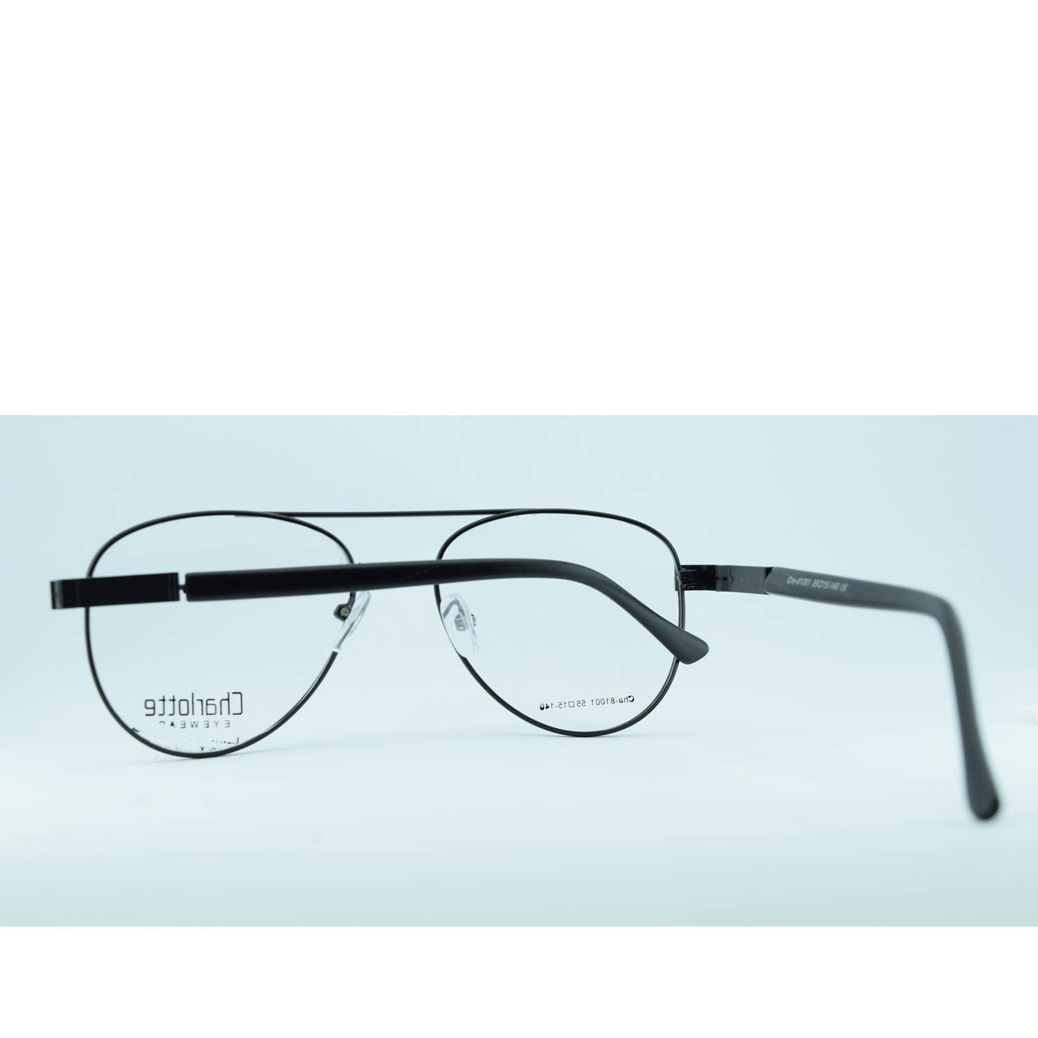 Anteojos de Metal Negro livianos para lentes recetados | CHA81001NE