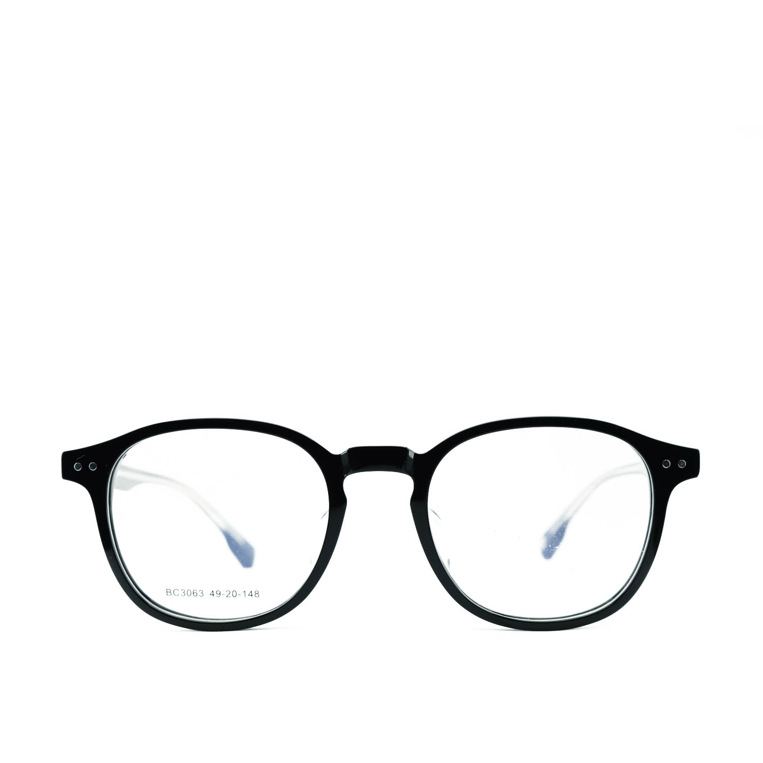 Anteojos de Acetato Negro livianos para lentes recetados | BC3063NEC01