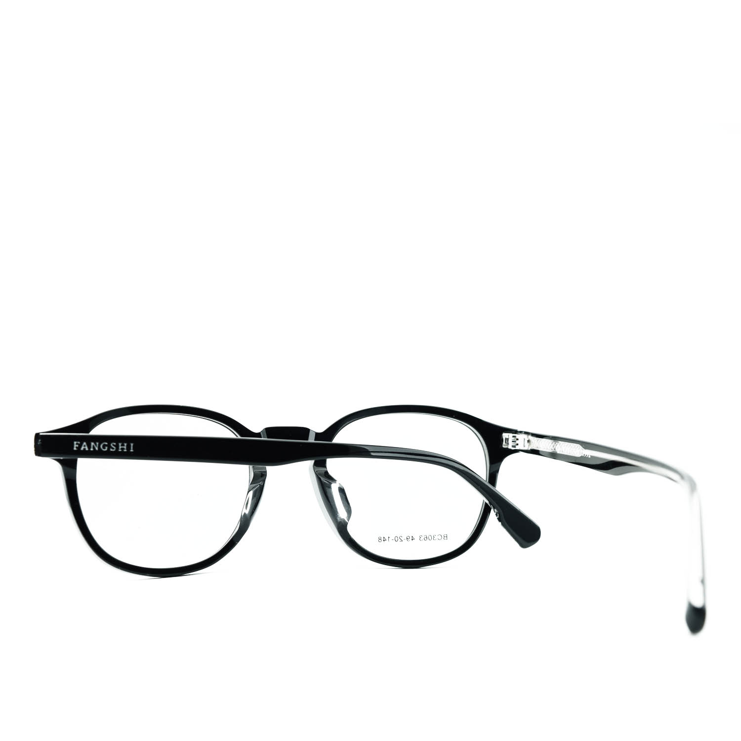 Anteojos de Acetato Negro livianos para lentes recetados | BC3063NEC01