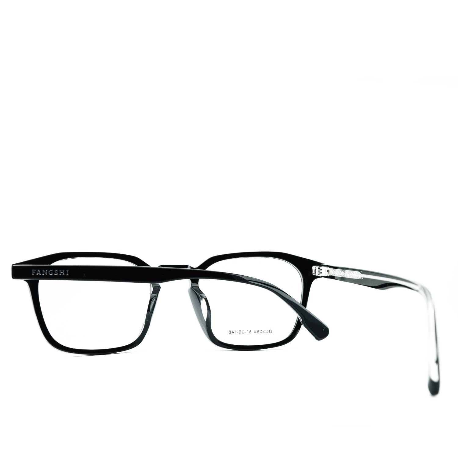 Anteojos de Acetato Negro livianos para lentes recetados | BC3064NEC01