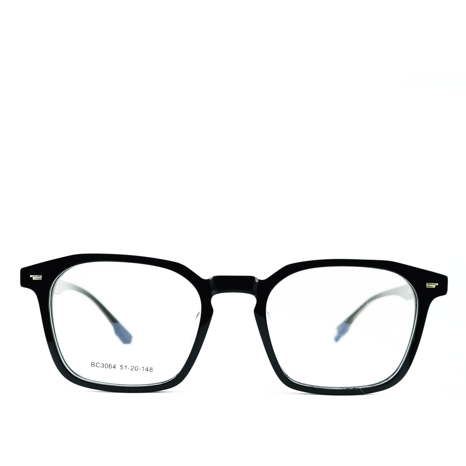 Anteojos de Acetato Negro livianos para lentes recetados | BC3064NEC02 3 Anteojos de Acetato Negro livianos para lentes recetados | BC3064NEC02