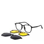Anteojos Clip On A12184C2 - Armazón Negro 2 en 1 para Sol y Receta, Diseño Práctico 2 Anteojos Clip On A12184C2 - Armazón Negro 2 en 1 para Sol y Receta, Diseño Práctico