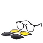 Anteojos Clip On A12201C2 - Armazón Negro 2 en 1 para Sol y Receta, Diseño Práctico 1 Anteojos Clip On A12201C2 - Armazón Negro 2 en 1 para Sol y Receta, Diseño Práctico