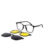 Anteojos Clip On A12206C2 - Armazón Negro 2 en 1 para Sol y Receta, Diseño Práctico 1 Anteojos Clip On A12206C2 - Armazón Negro 2 en 1 para Sol y Receta, Diseño Práctico