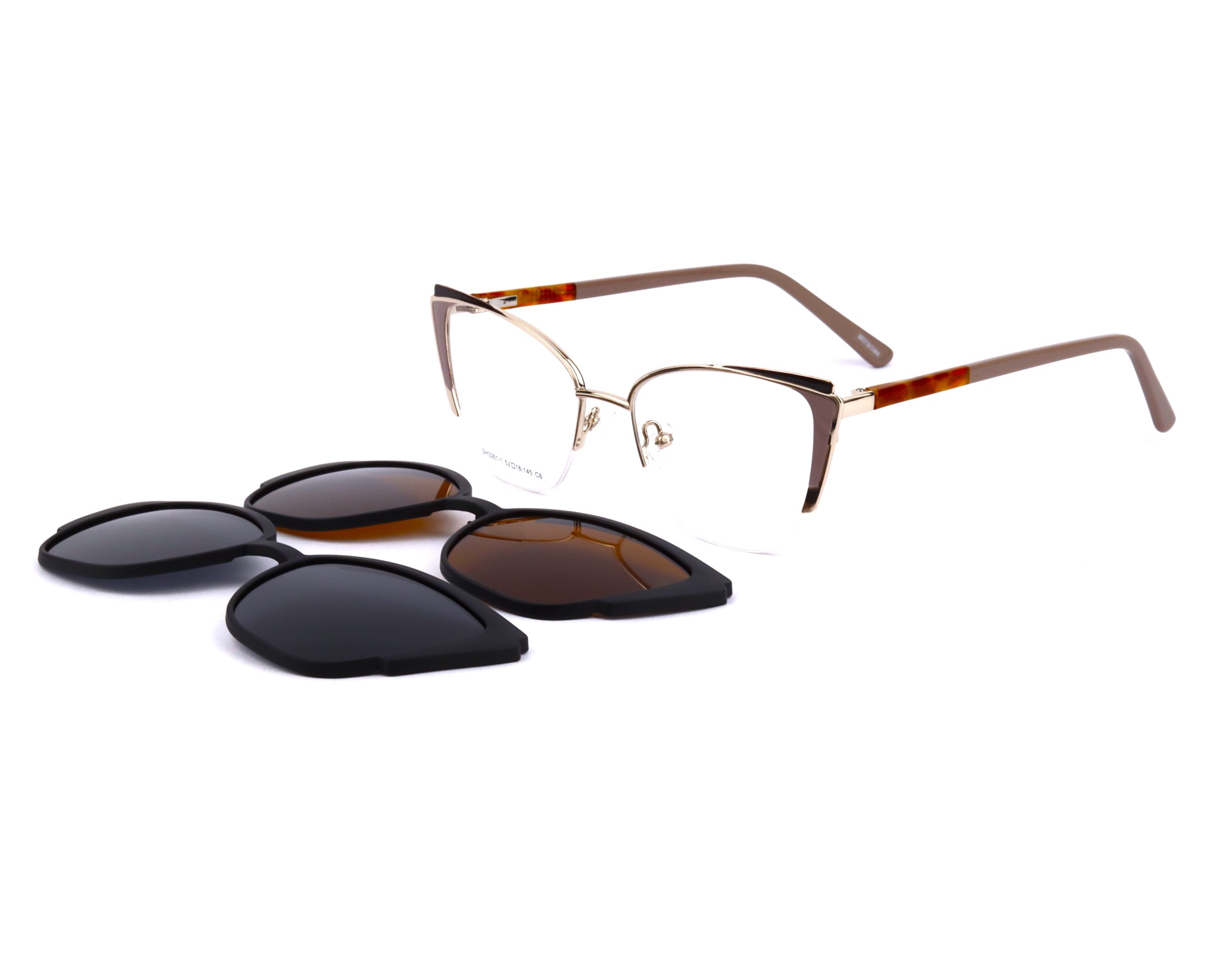 Anteojos Clip On de Metal Plateado livianos 2 en 1 | SH3261C6Pl